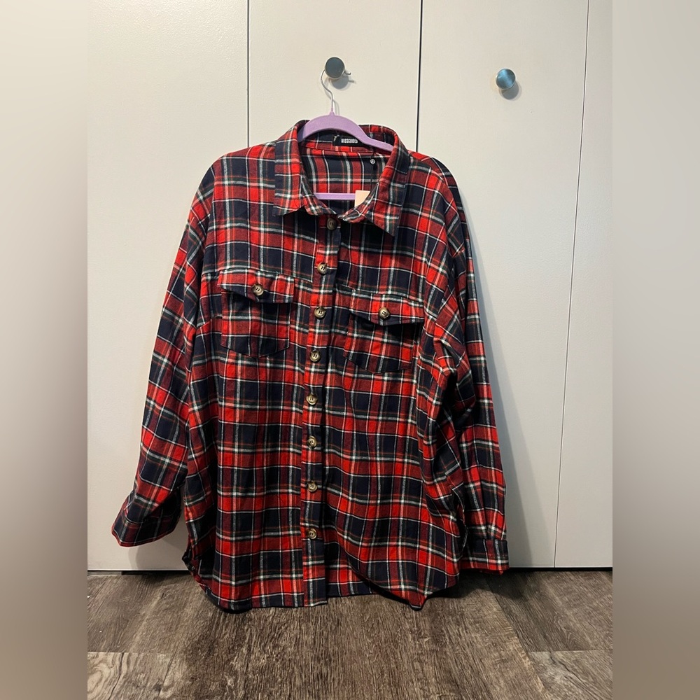 Fashion nova oversized flannel NWT